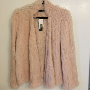 NICHOLAS Knitted Rabbit Fur Jacket-Blush NWT